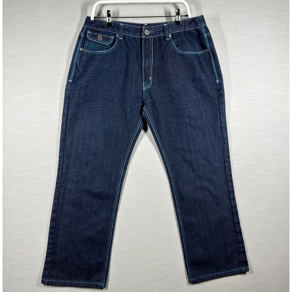 Vintage Attitude Gold Jeans Mens 38x32 Blue Dark Wash Y2K Cyber Skater‎